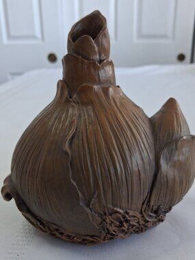 AAI Brown Resin Bulb Shaped Vase Decorative Sculpture